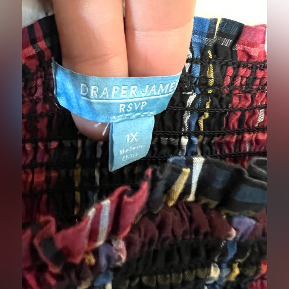 Draper James Smocked Plaid Midi Dress - Size 1X - Picture 5 of 10